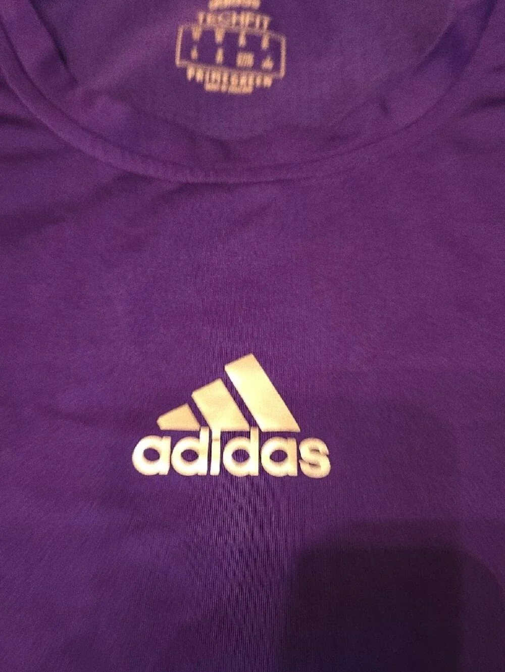 adidas Purple Long-Sleeve Performance Top with White Logo